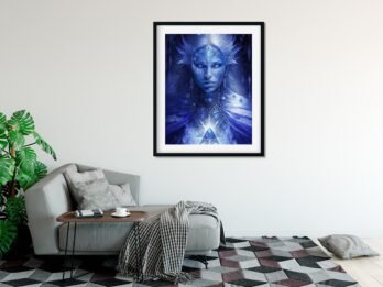 Indigo Lightworker with Crystal, AI Art Digital Download